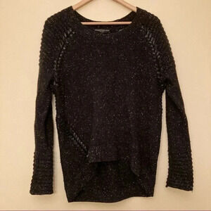 Generation Love black  flecked wool blend hi low sweater